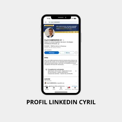 Optimisation du profil LinkedIn d'un expert en achats et gestion de stock