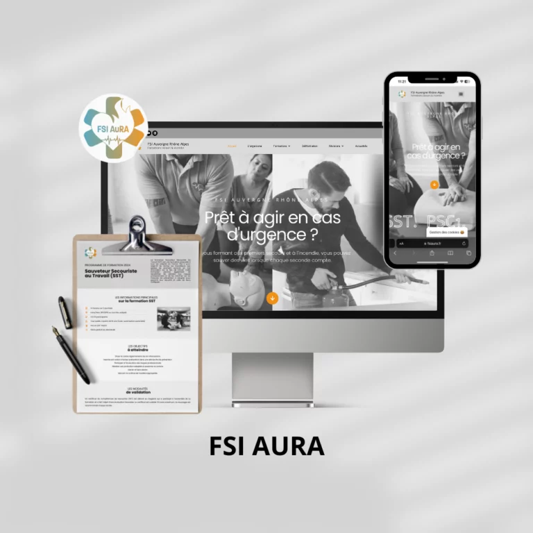 Site internet de FSI Auvergne-Rhône-Alpes avec catalogue de formations