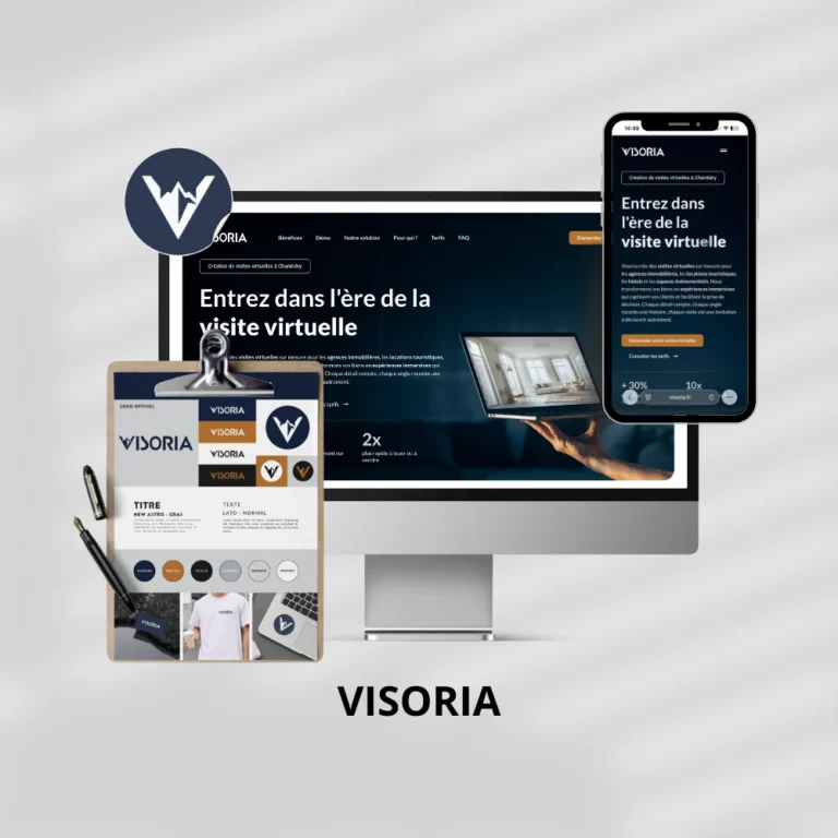 Site internet WordPress de Visoria affiché sur ordinateur et smartphone