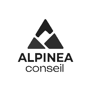 Logo - identité visuelle - charte graphique - agence de communication chambéry - supports de communication Alpinea Conseil - logo - carte de visite - brandboard