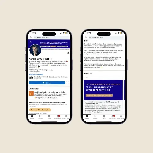 Profil LinkedIn d'AG Consulting optimisé sur smartphones