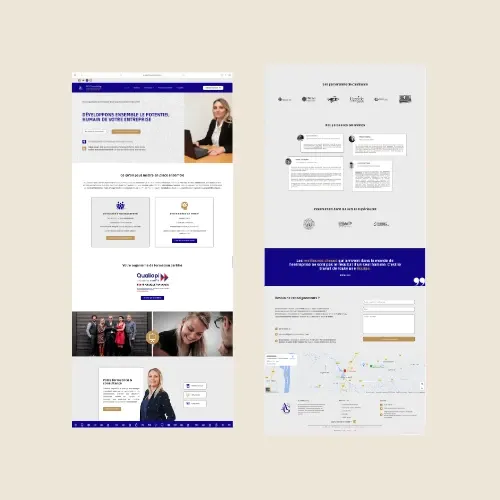 Pages du site internet d'AG Consulting