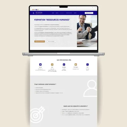 Page d'accueil du site internet d'AG Consulting