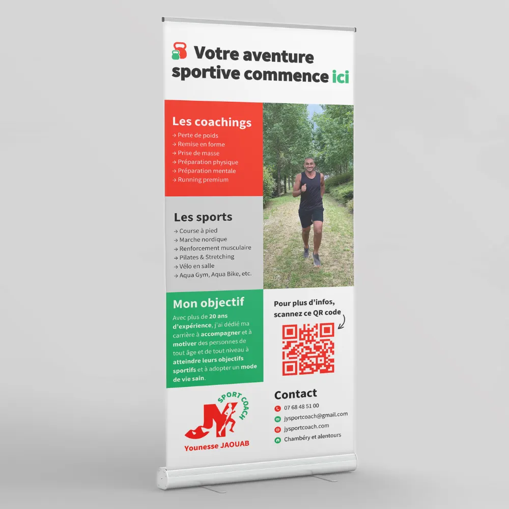 Kakemono JY Sport Coach : votre aventure sportive commence ici