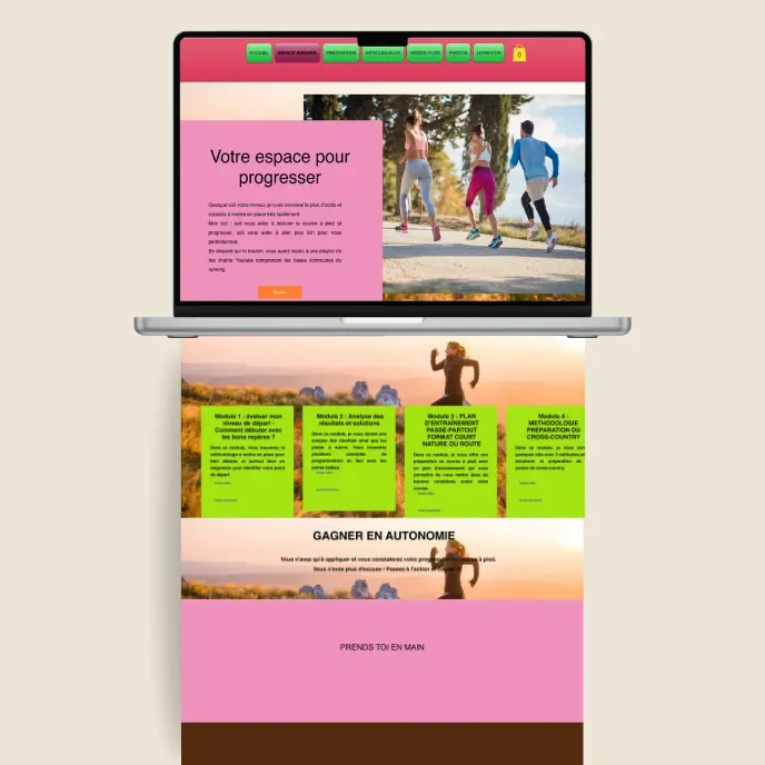 Ancien site internet de JY Sport Coach, pages intérieures