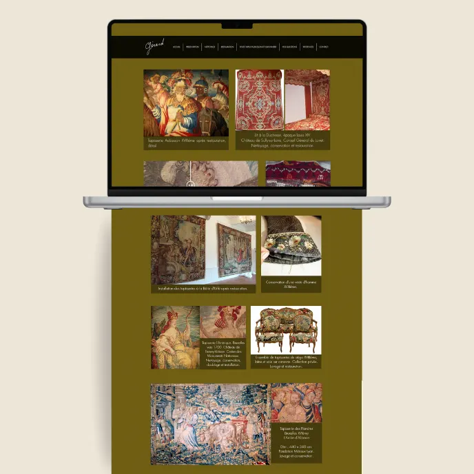 Pages de l'ancien site internet des Arts Textiles