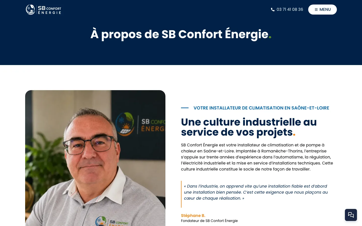 Page à propos de SB Confort Énergie
