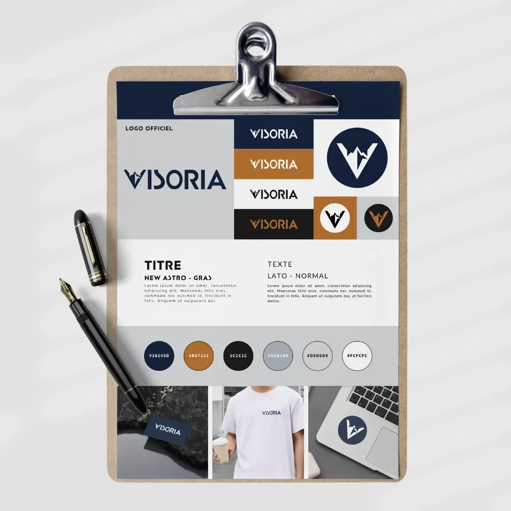 Charte graphique de Visoria : palette de couleurs et déclinaisons du logo