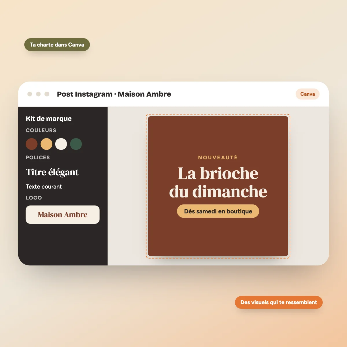 Kit de marque Canva et publication Instagram aux couleurs de la marque