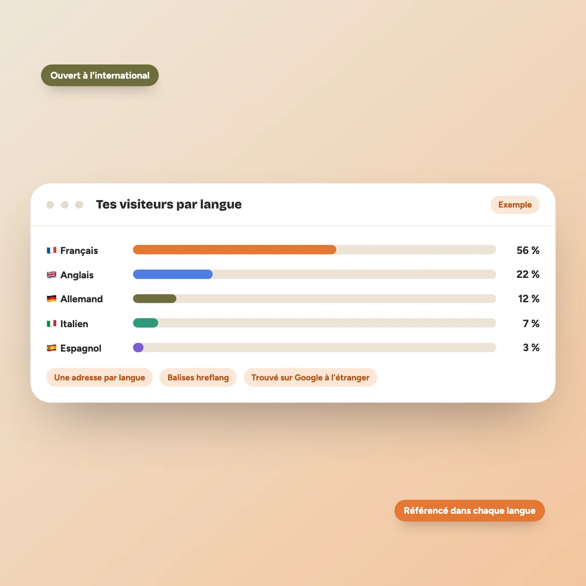 Statistiques des visiteurs par langue d'un site multilingue