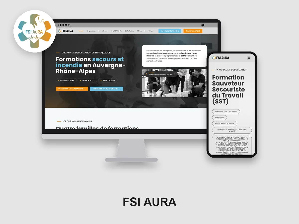Communication et site internet pour un organisme de formation secours et incendie, depuis 2018