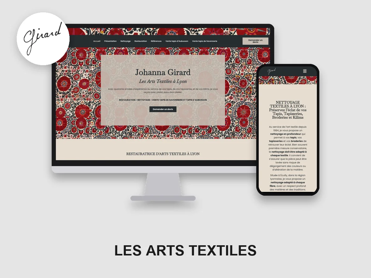 Refonte du site internet d'un atelier artisanal lyonnais de restauration de tapis anciens