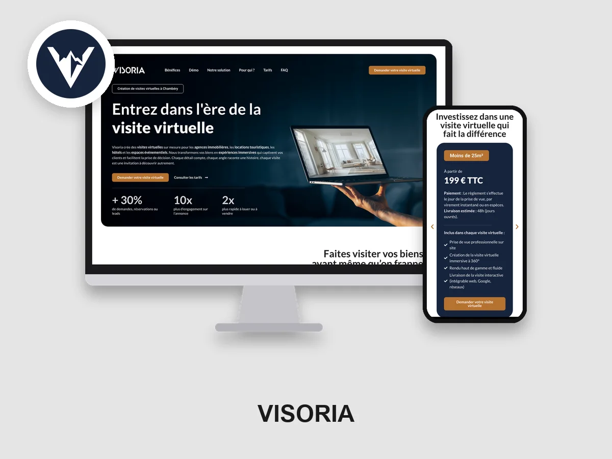 Identité visuelle et landing page pour un créateur de visites virtuelles 360° à Chambéry